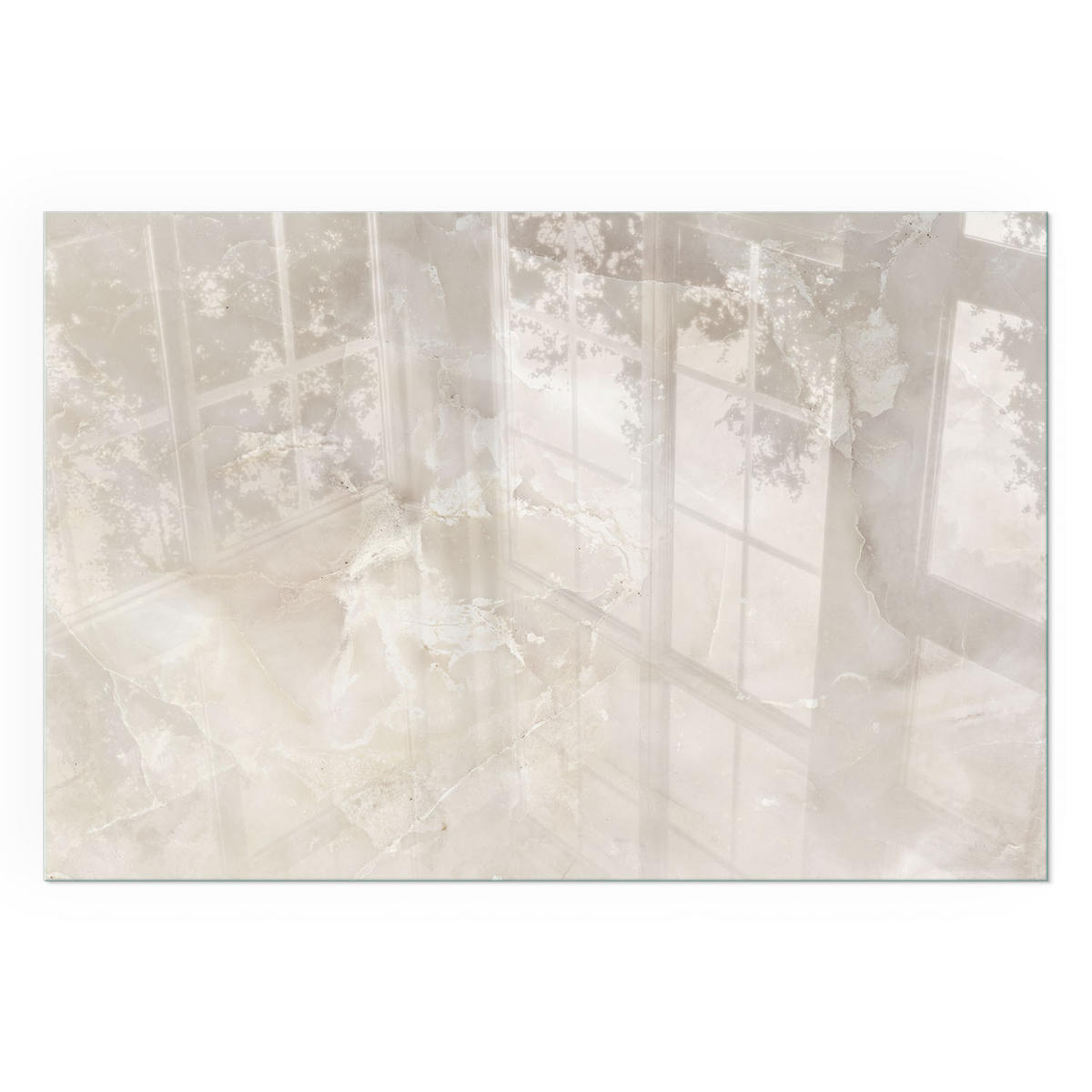 GLASPLATTE für Kamin 120x80 cm - Creme, Glas (120/80/0.4cm) - TULUP