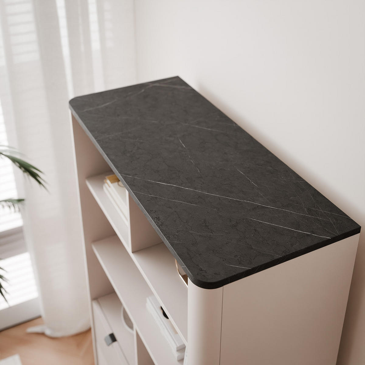 KLEIDERSCHRANK mit Schubladen NAVANI 90 cm Kaschmir Nuss - Kaschmir/Schwarz, Holzwerkstoff/Metall (90/142/40cm) - Idohome