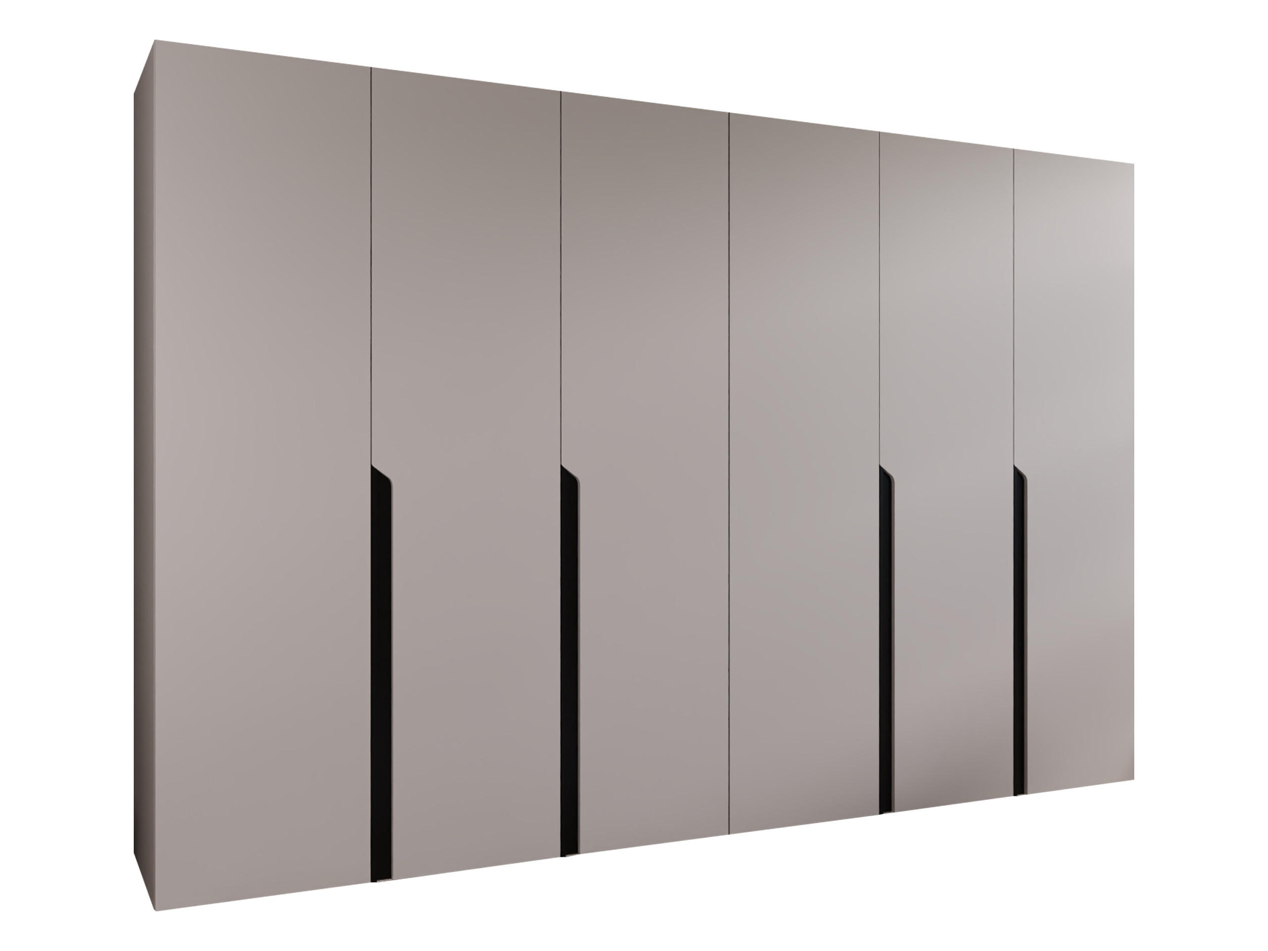 DREHTÜRENSCHRANK Mila I 300 - Kaschmir/Schwarz, Holzwerkstoff/Kunststoff (300/202/52cm) - MIRJAN24