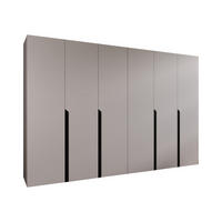DREHTÜRENSCHRANK Mila I 300 - Kaschmir/Schwarz, Holzwerkstoff/Kunststoff (300/202/52cm) - MIRJAN24