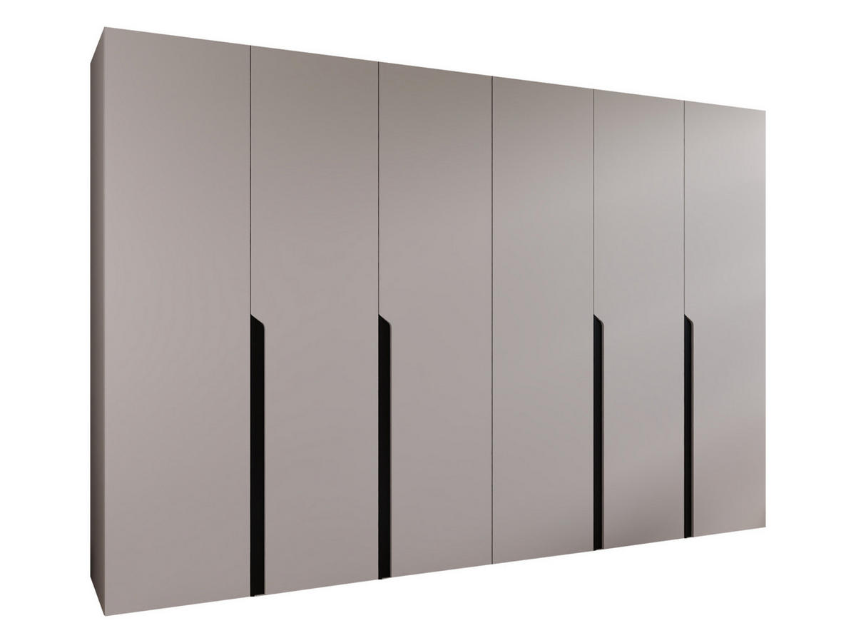 DREHTÜRENSCHRANK Mila I 300 - Kaschmir/Schwarz, Holzwerkstoff/Kunststoff (300/202/52cm) - MIRJAN24