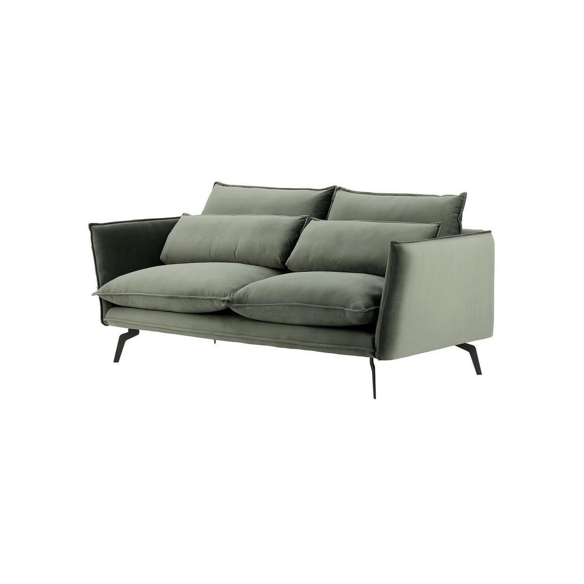 SOFA Layla 2,5-Sitzer-Velluto 19 - Dunkelgrau, Holz/Textil (197/95/98cm)
