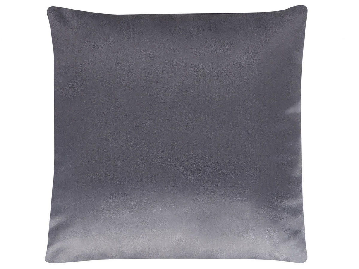 DEKOKISSEN 2er-Set Dunkelgrau 45/45 cm Aspidistra - Dunkelgrau, Textil (45/45cm) - Beliani