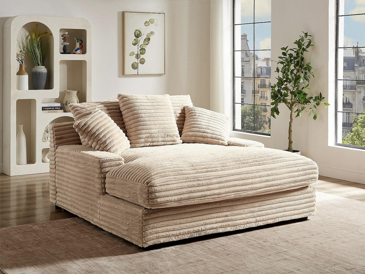 RECAMIERE ohne Schlaffunktion - 1 Person, 2 Personen-Sitzer - Samt, Stoff - Rosa - - Pink, Textil (163/95/168cm) - Vente-Unique