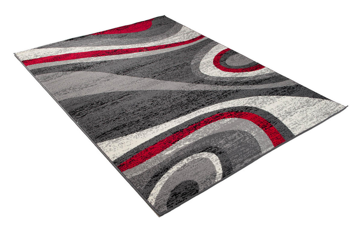 TEPPICH DREAM Grau Rot 140/200 cm - Rot/Grau, Textil (140/200cm) - Tapiso