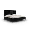 BETT mit Bettkasten und Kopfteil Allison aus Samt schwarz 160x200cm - Schwarz, Textil (160/200cm) - Micadoni