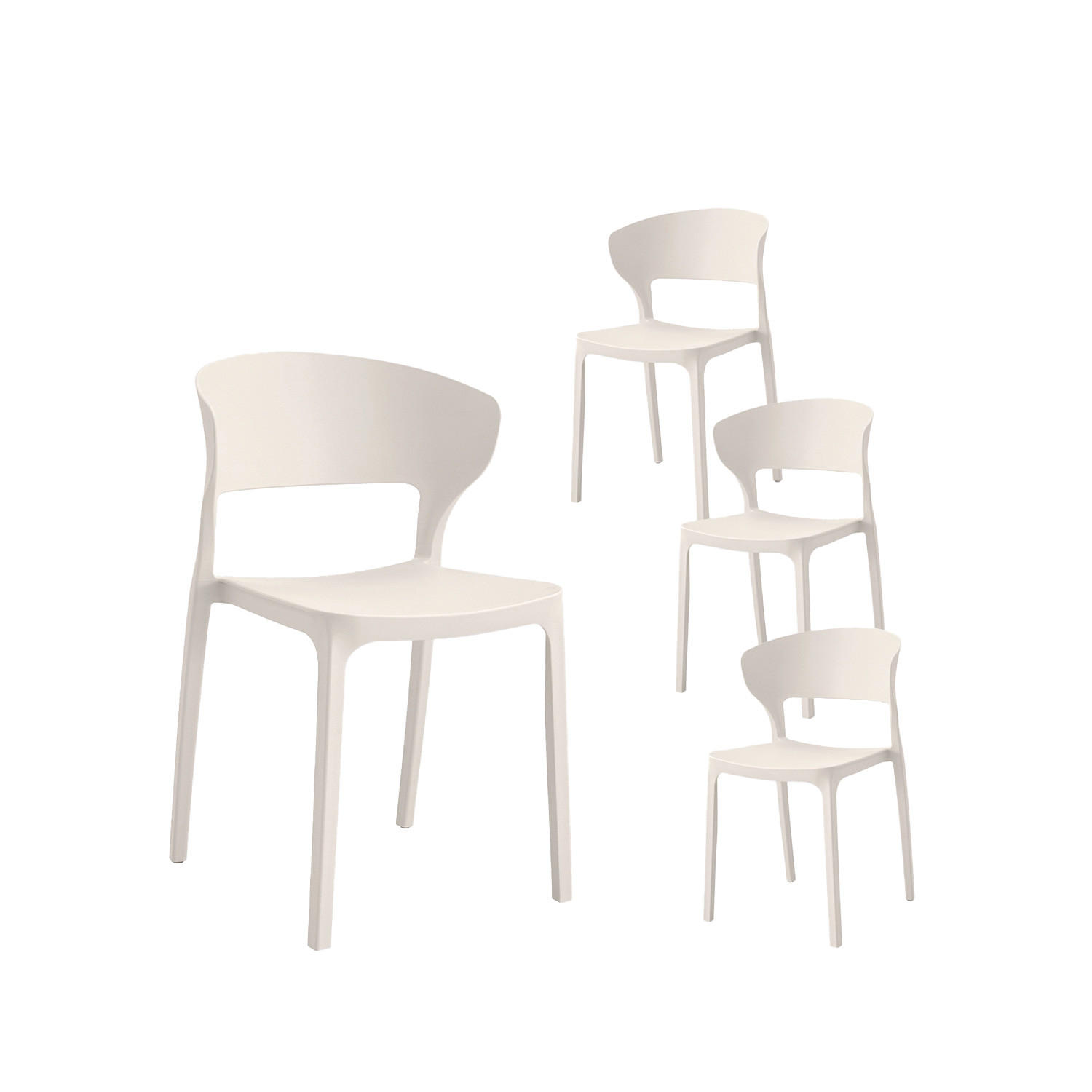 GARTENSTUHL Serin Beige 48 cm x 76 cm 4er-Set - Beige, Kunststoff (48/76/52cm) - Klast Home