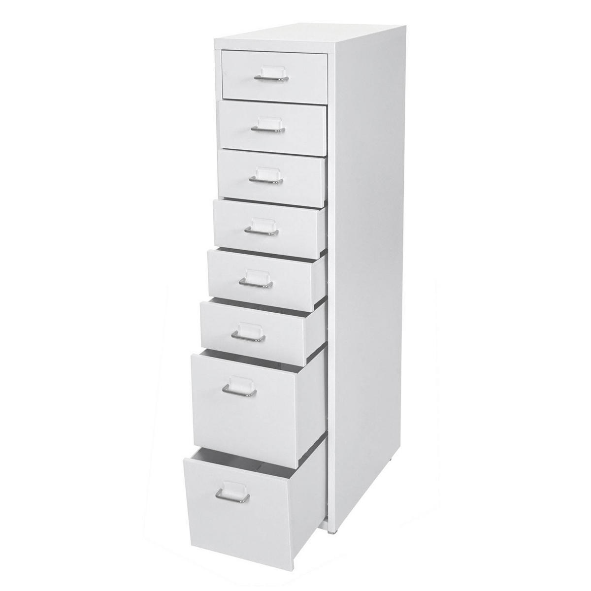 ROLLCONTAINER Housten 110x28x41cm 8 Schubladen Weiß - Weiß, Metall (28/110/41cm) - PROREGAL