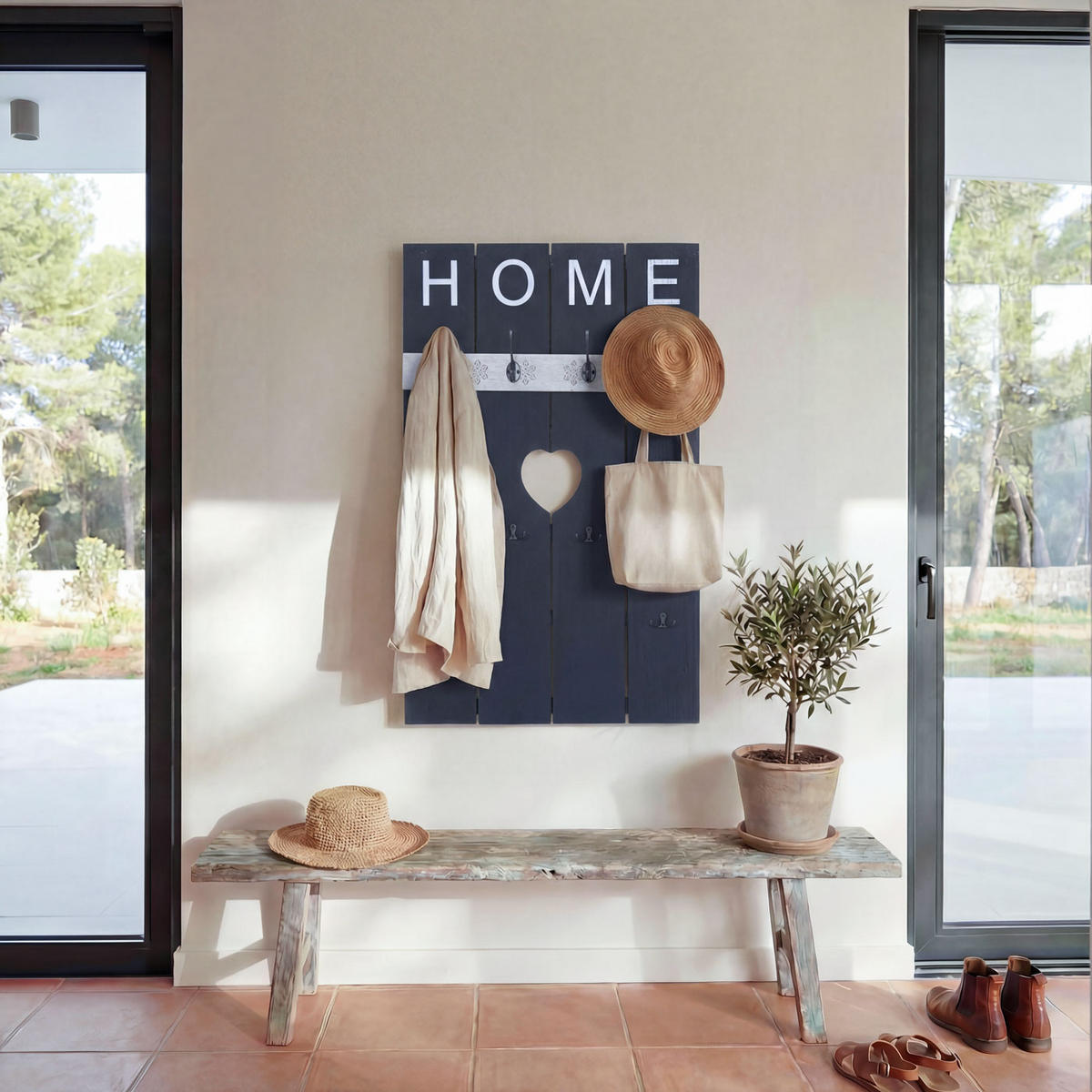 WANDGARDEROBE HOME SHABBY-LOOK Grau - Grau, Holz (60/91/8cm) - MCW