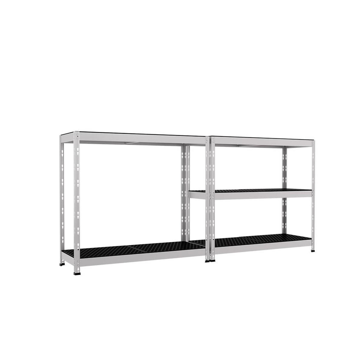 OUTDOORREGAL Metall Grau, 180x100x38 5B. - Grau, Metall (100/180/38cm) - AR Shelving