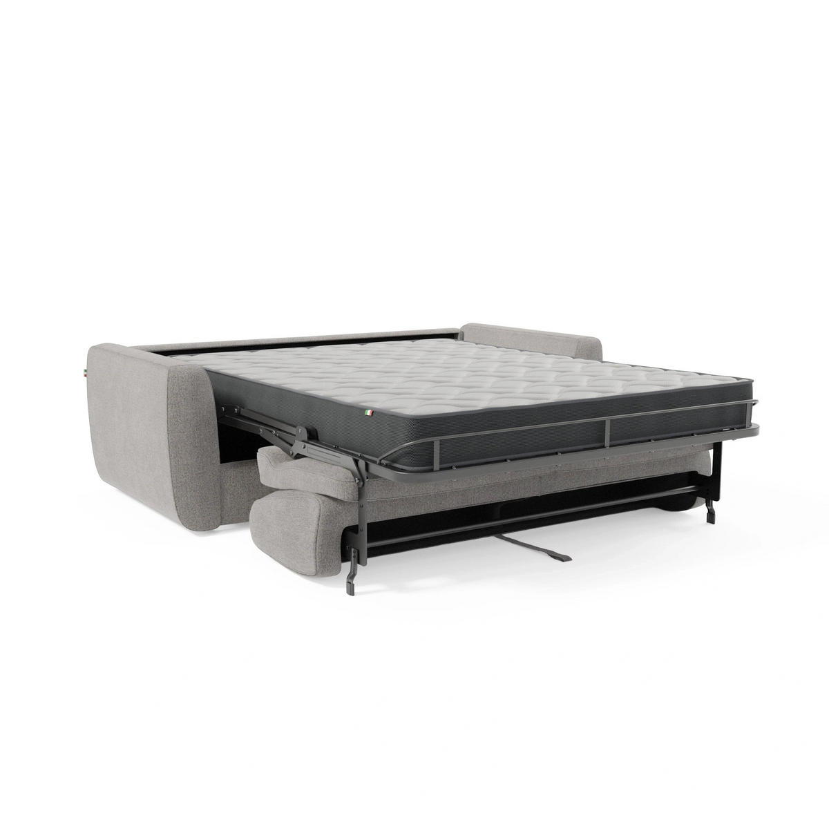 SCHLAFSOFA Leonida - Grau, Metall (222/92/98cm) - Divani.store