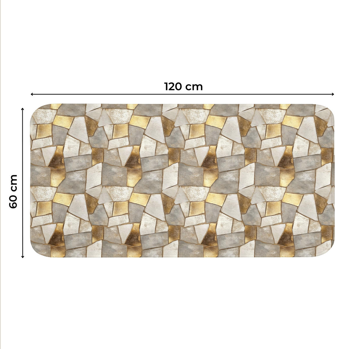 WC PŘEDLOŽKA Mozaika - Mramor - Zlato 120x60 cm - šampaňská, textil/plast (120/1cm) - OnlyWow