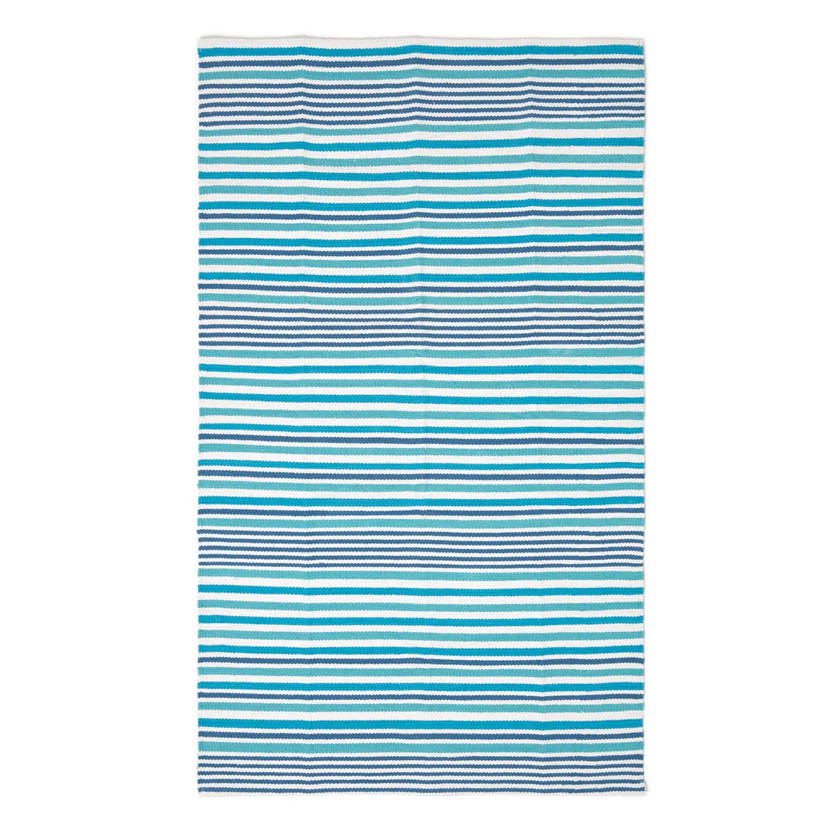 FLACHWEBETEPPICH Baumwolle gestreift 90/150 cm - Blau, Textil (90/150cm) - Homescapes