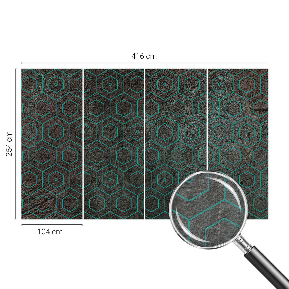 FOTOTAPETE 416x254 cm - Geometrisches Muster - Braun, Textil (416/254cm) - Wallfluent