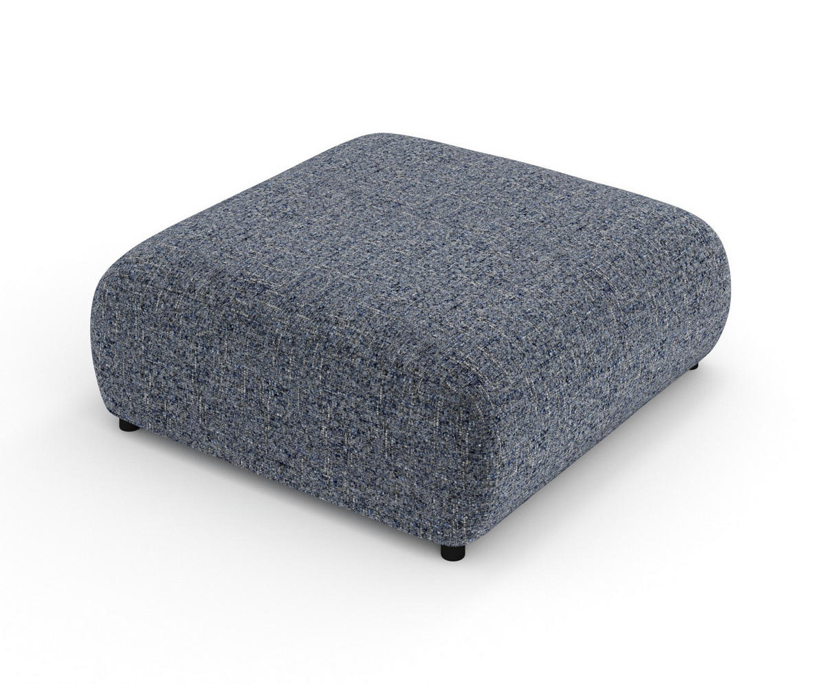 POUF L Zanzibar Marineblau Webstoff - Schwarz/Dunkelblau, Holz/Holzwerkstoff (110/37/110cm) - Maison de Reve