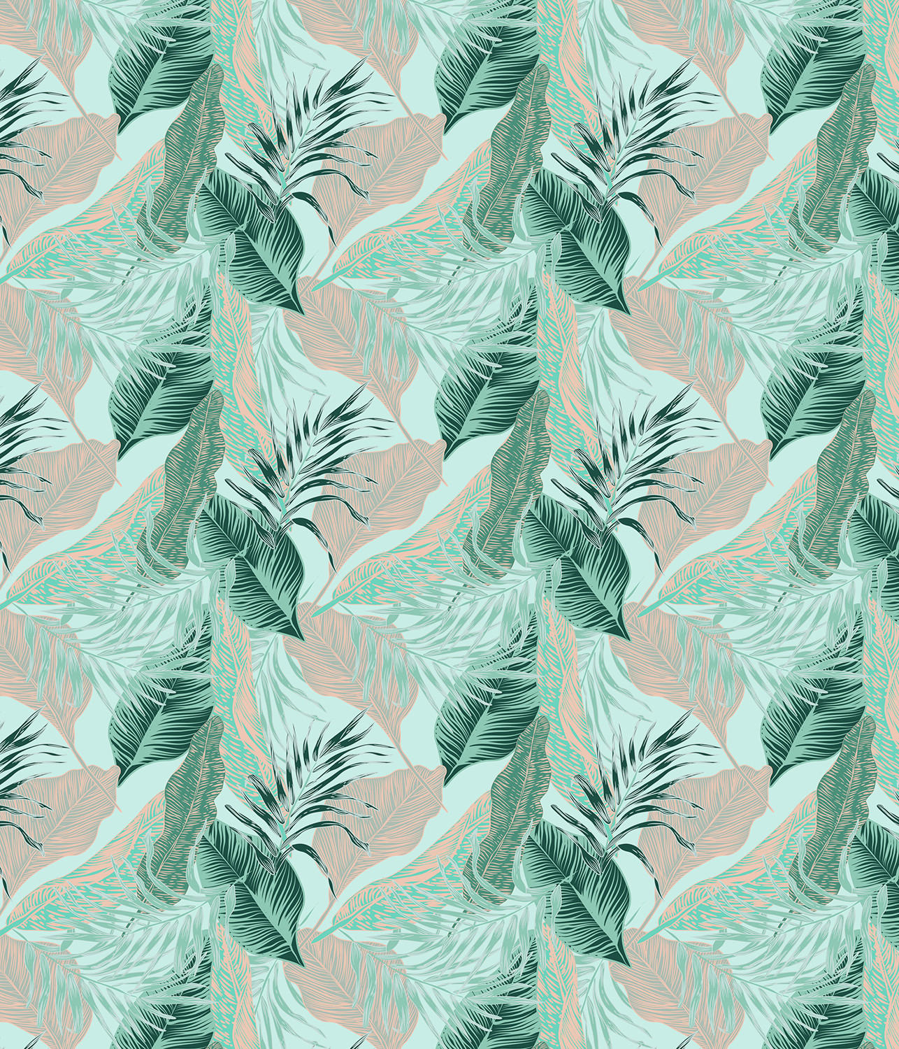 VERDUNKELUNGSROLLO 120x140 cm Tropische Blätter - Blau, Textil (120/140cm) - TULUP