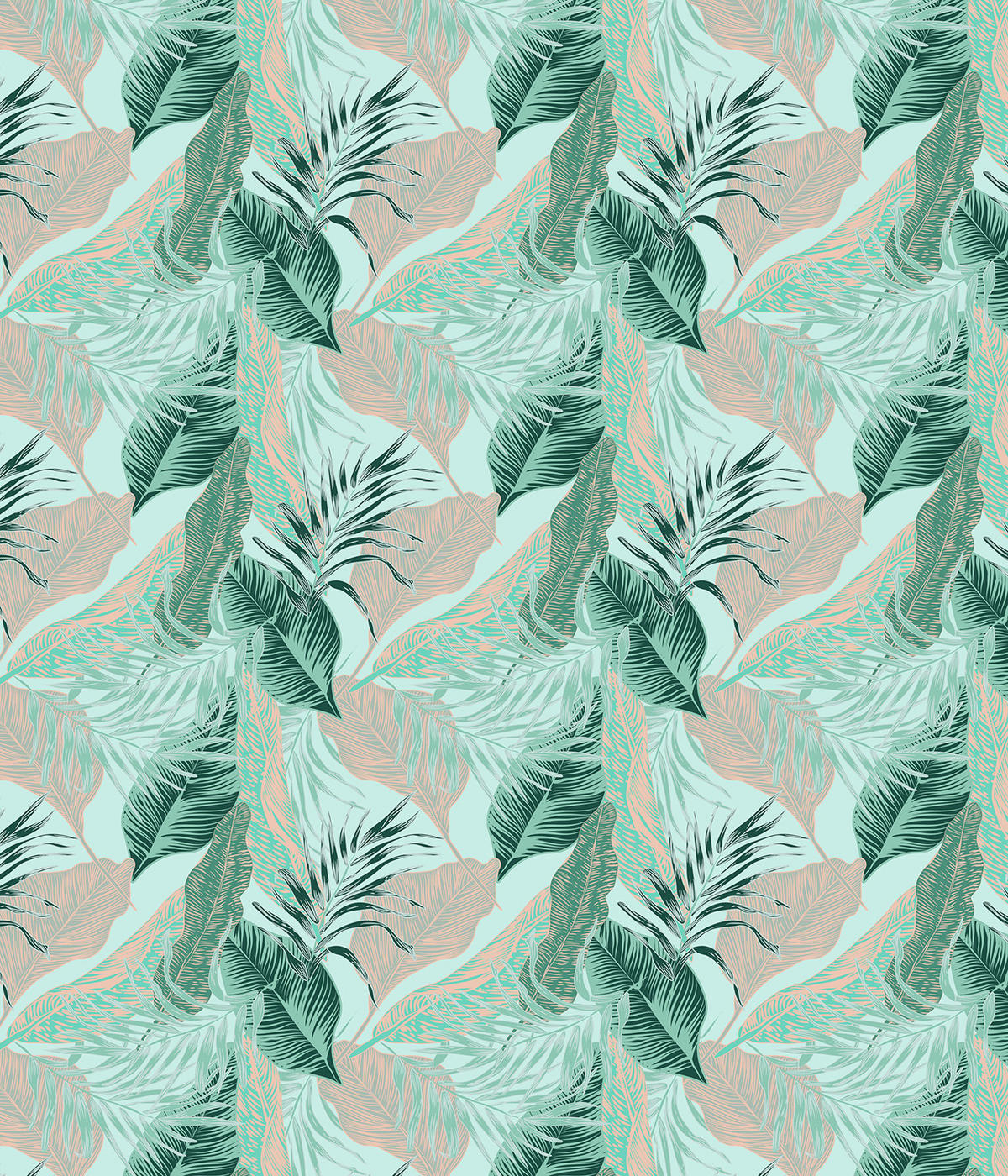 VERDUNKELUNGSROLLO 120x140 cm Tropische Blätter - Blau, Textil (120/140cm) - TULUP