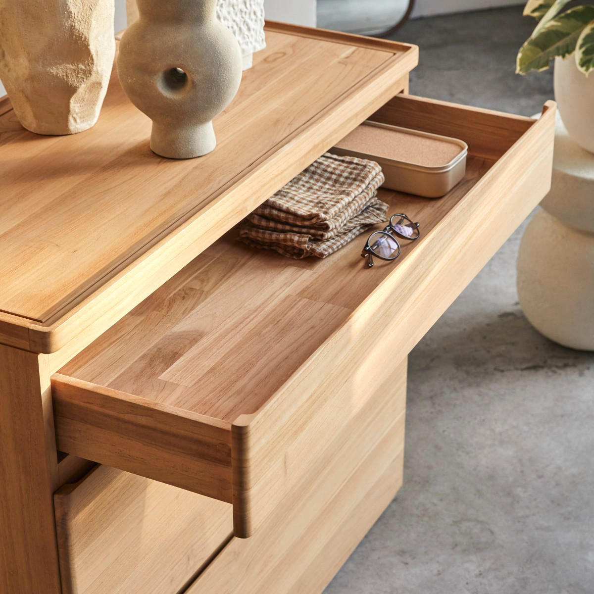 KOMMODE Nino Natur aus Teak - Naturfarben, Holz (100/85/45cm) - Tikamoon