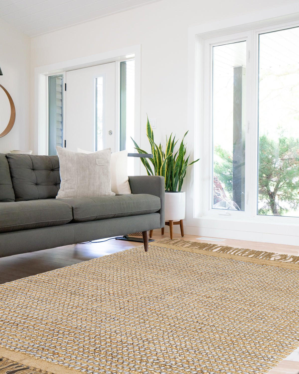 TEPPICH handgewebt Jute Wolle grau - Grau, Naturmaterialien (110/160cm) - AFK Living