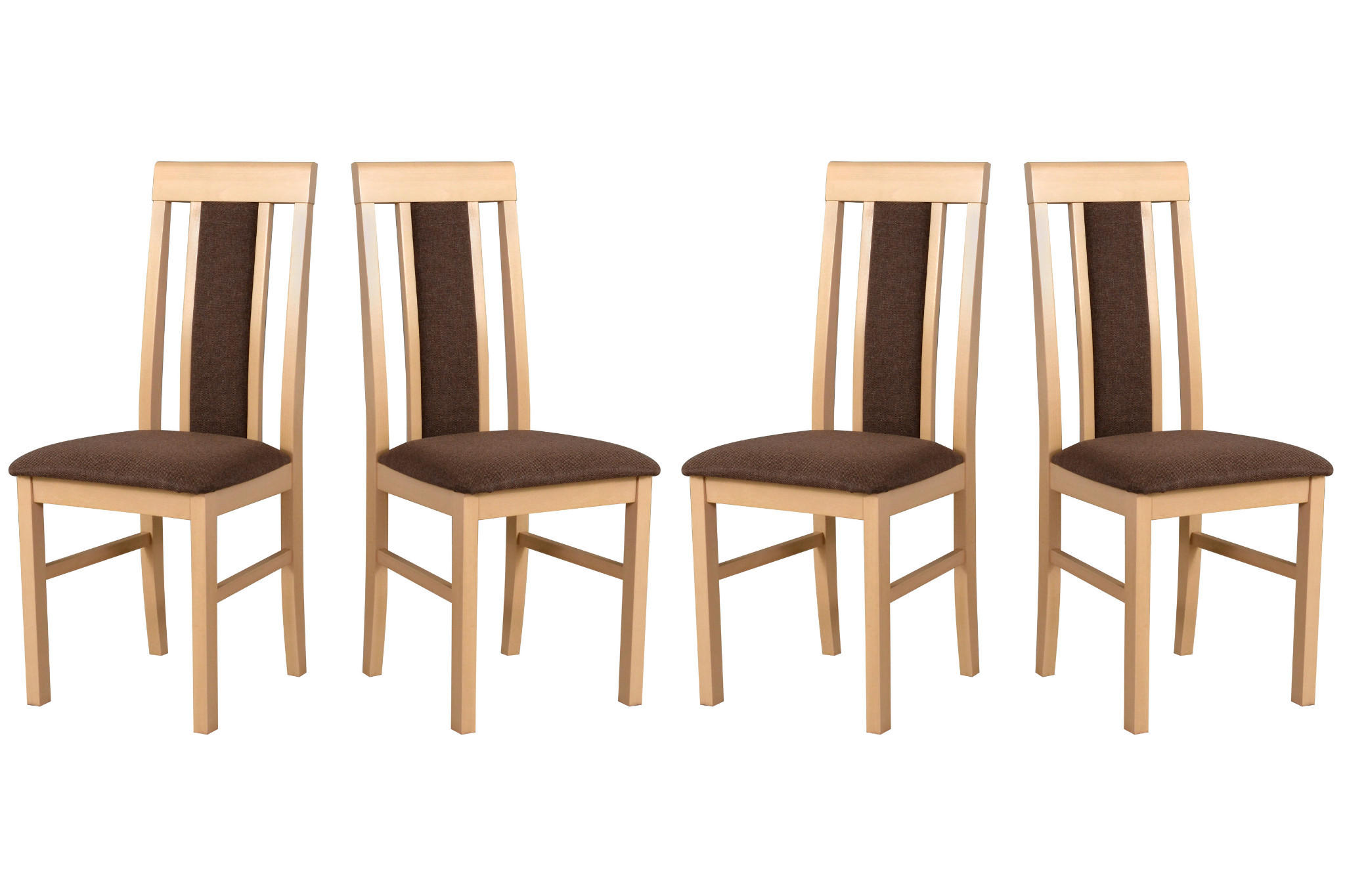 ESSZIMMERSTUHL, Set 4x "Nilo 2" , sonoma, soro 28,  - Braun/Sonoma Eiche, Holz (43/94/40cm) - Leaf Design