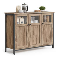 SIDEBOARD 100/75/35 cm Glastüren Stahlrahmen - Braun, Holz (100/75/35cm) - Kaket