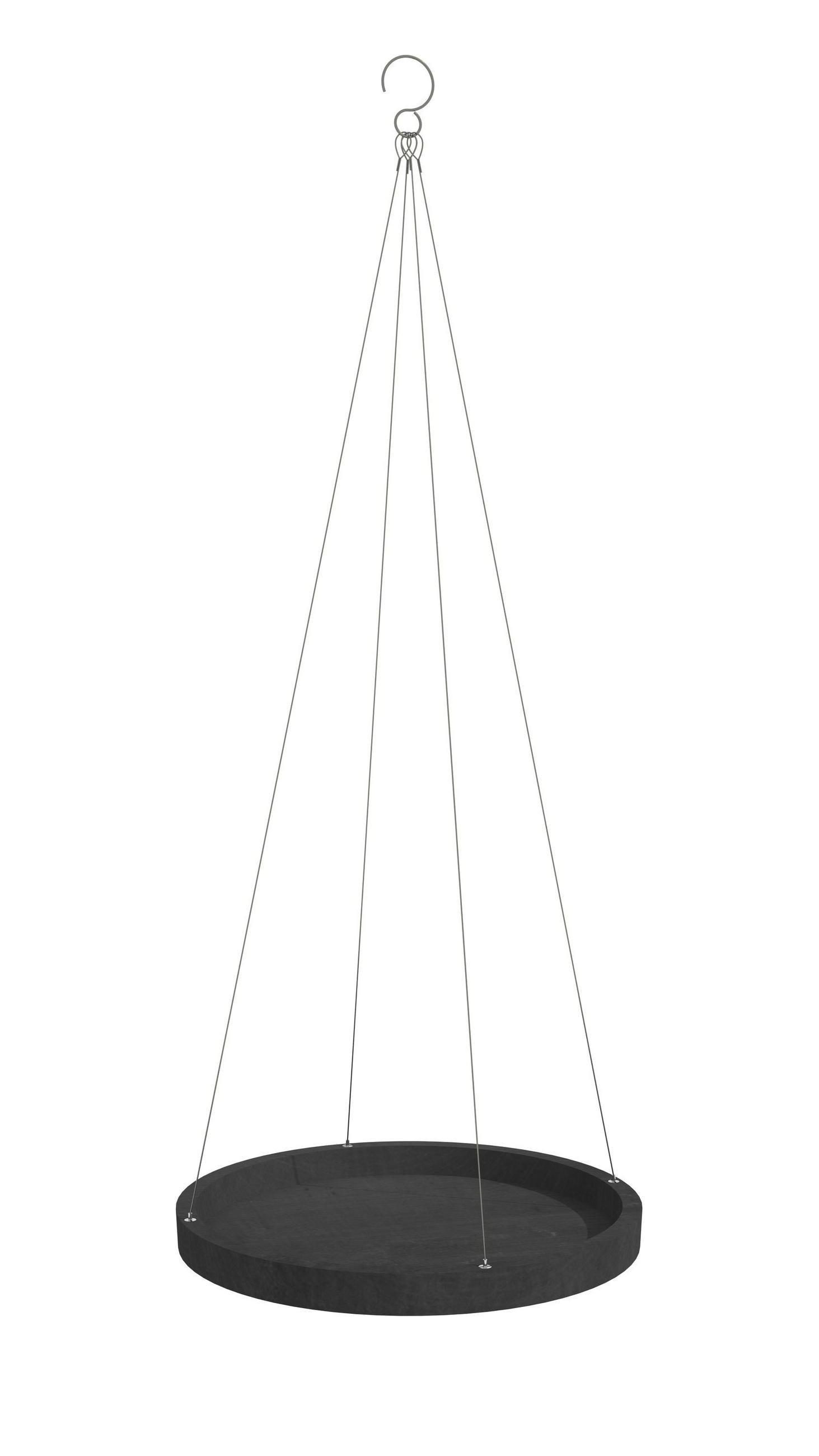 BLUMENTOPFUNTERSETZER Hängend 36/3 cm Dunkelgrau - Dunkelgrau, Kunststoff (36/3cm) - Ecopots