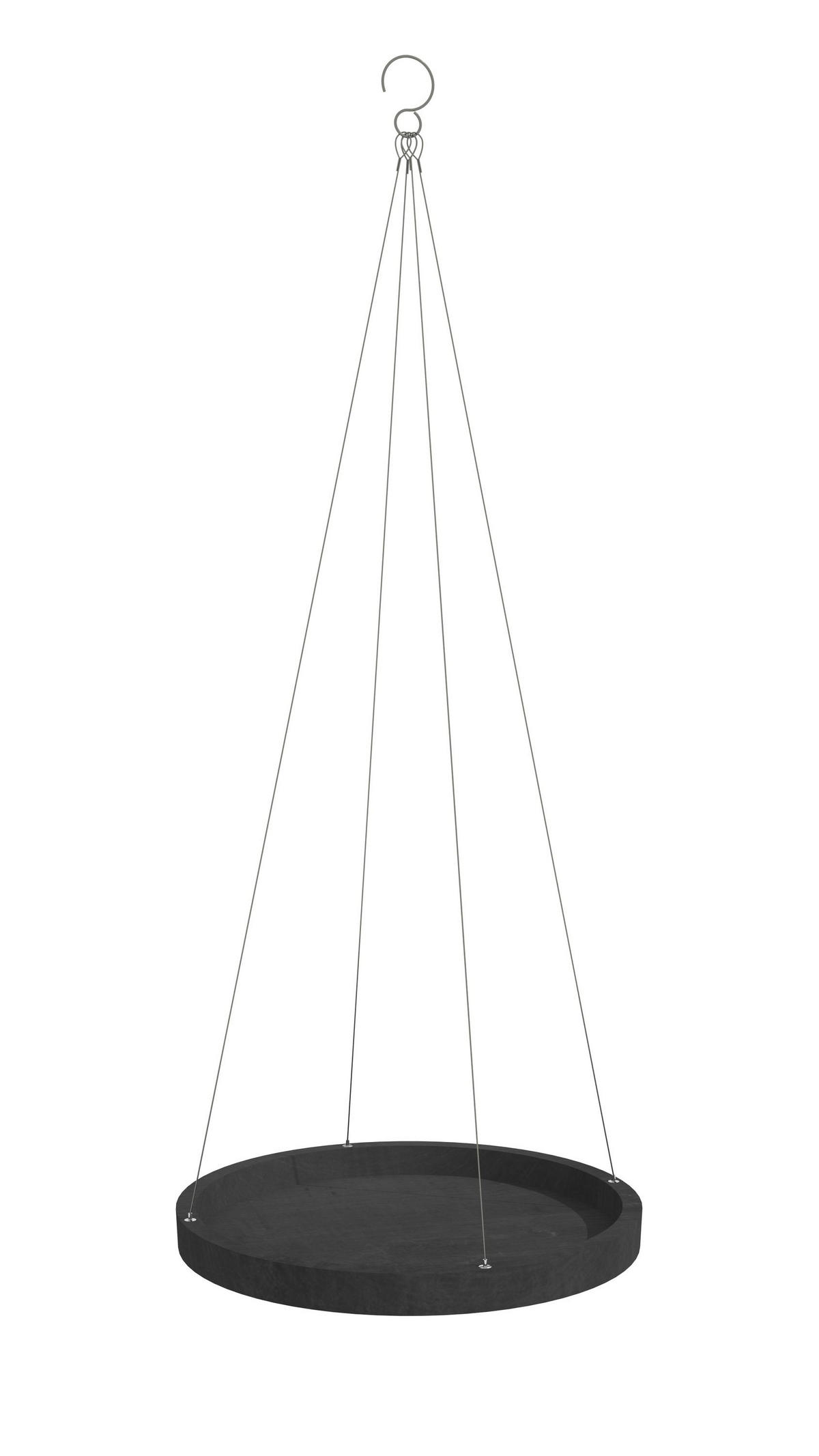 BLUMENTOPFUNTERSETZER Hängend 36/3 cm Dunkelgrau - Dunkelgrau, Kunststoff (36/3cm) - Ecopots