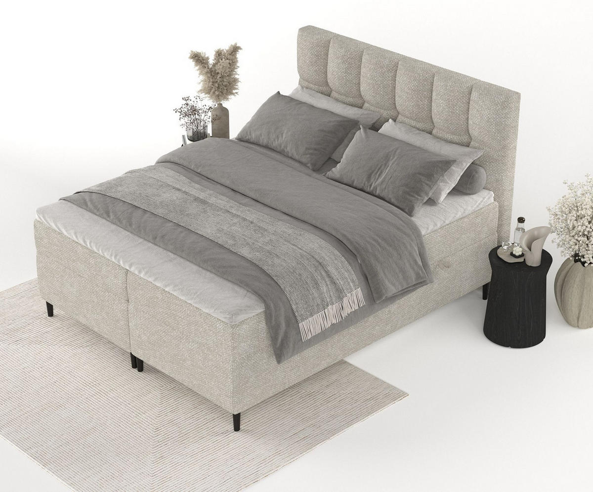 BOXBETT Ombre Beige 200/200 cm - Beige/Schwarz, Holz/Holzwerkstoff (200/200cm) - Maison de Reve