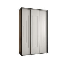SCHWEBETÜRENSCHRANK 235,2/160/60 3-türig - Silberfarben/Schwarz, Holz/Metall (160/235/60cm) - Abiks Möbel