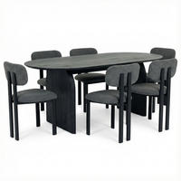 ESSGRUPPE MALA FRANCA 7er Set schwarz - Schwarz, Holzwerkstoff - IDIMEX