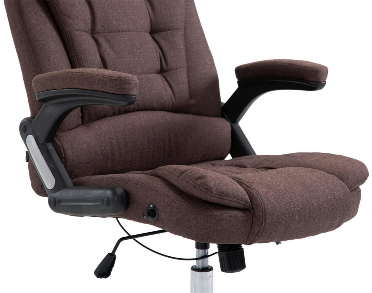 CHEFSESSEL Stoff braun - Chromfarben/Braun, Textil/Metall (69.5/113/78cm) - CLP