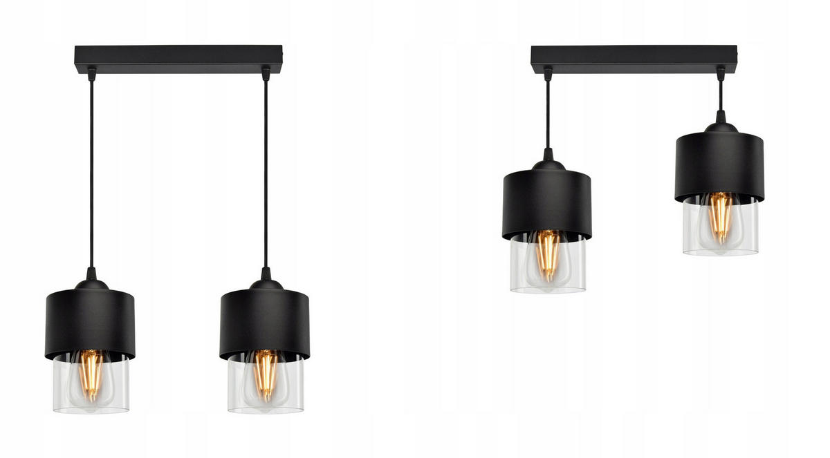 PENDELLEUCHTE Hege - Transparent/Schwarz, Glas/Metall (12/35/80cm) - kiki design