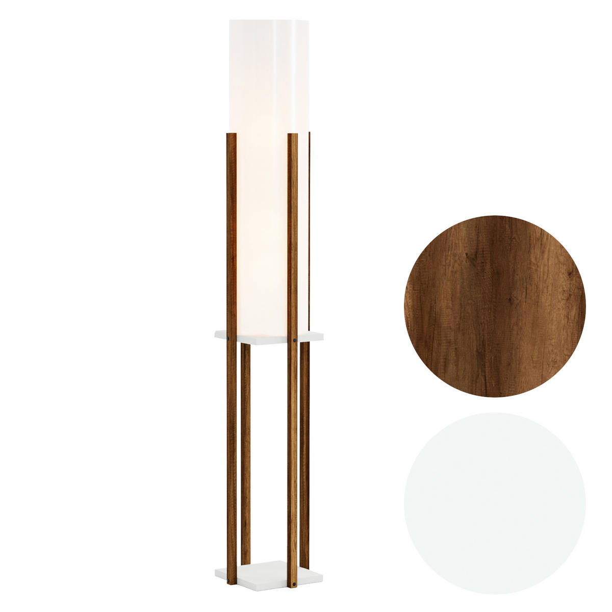 STEHLEUCHTE Gisborne - Walnussfarben, Holzwerkstoff (25/25/146cm) - lux.pro
