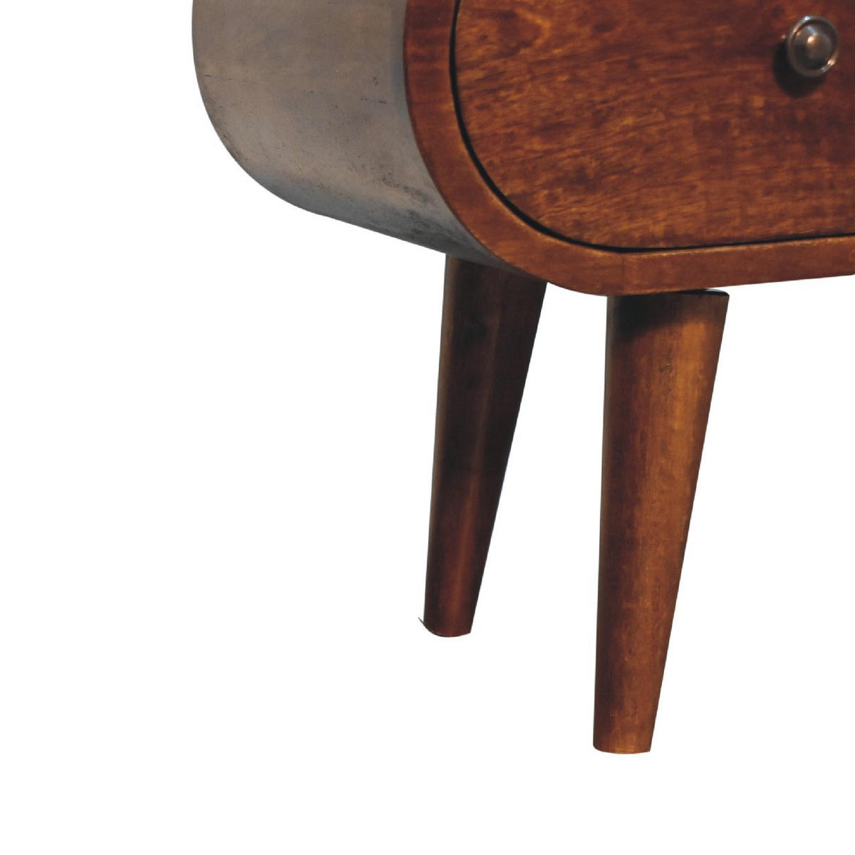 MEDIENANLAGE TV-Lowboard, 2 Schubladen, 1 offenes Fach, Nordische Beine, braun - Kastanienfarben/Messingfarben, Holz/Metall (100/38/30cm) - Artisan Furniture