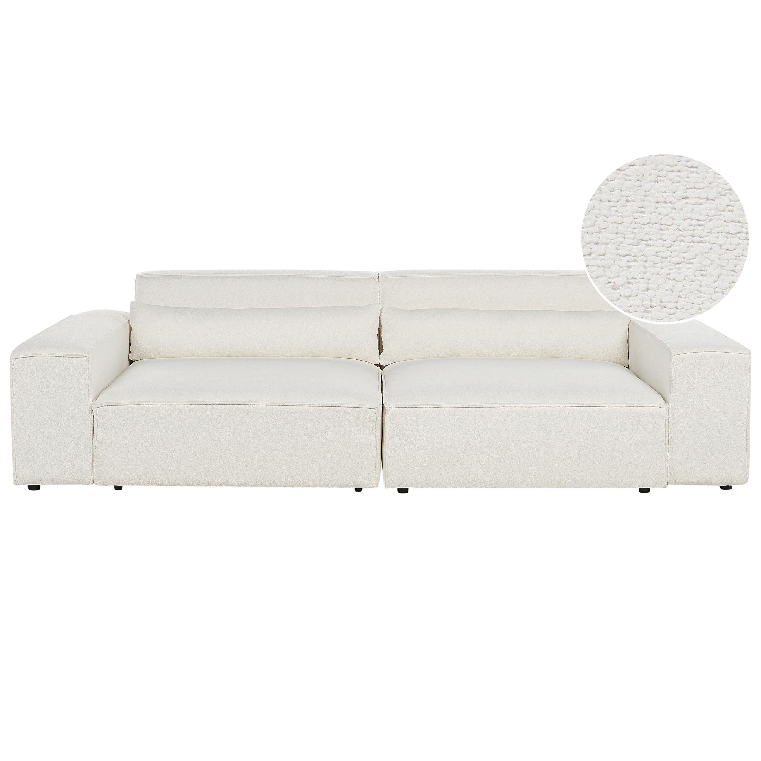 2-SITZER-SOFA Bouclé cremeweiß Hellnar - Weiß, Textil (262/70/126cm) - Beliani