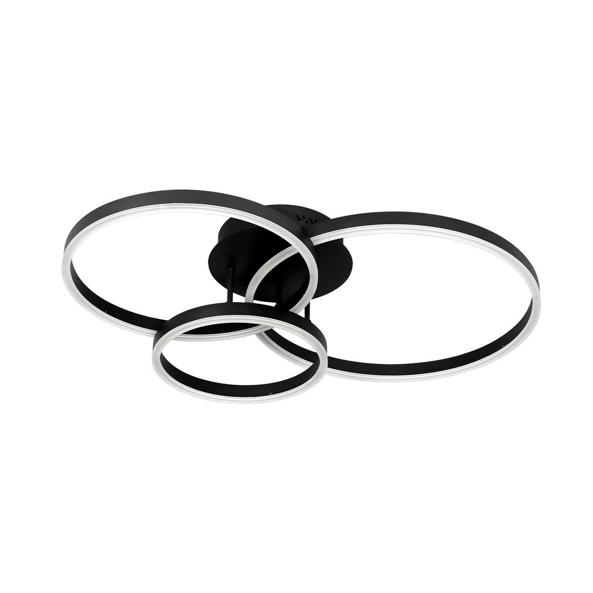 LED-DECKENLEUCHTE Puls 82/58/15 cm - Schwarz, Metall (82/58/15cm) - Nettlife