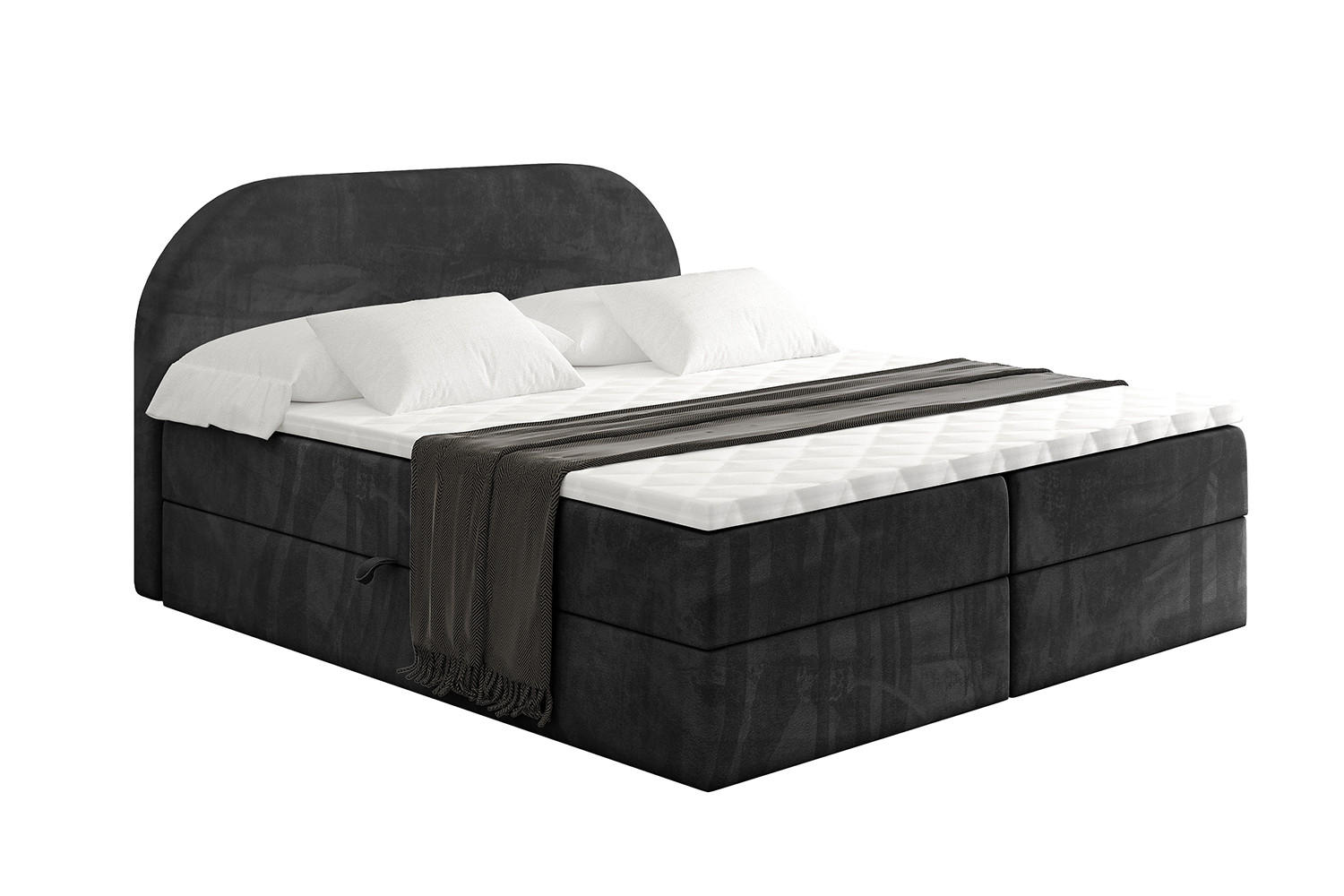 BOXBETT mit Matratze H3 und Lattenrost - NOX - 160x200 - Schwarz Casablanca - Schwarz, Holzwerkstoff/Kunststoff (160/200cm) - ALTDECOR