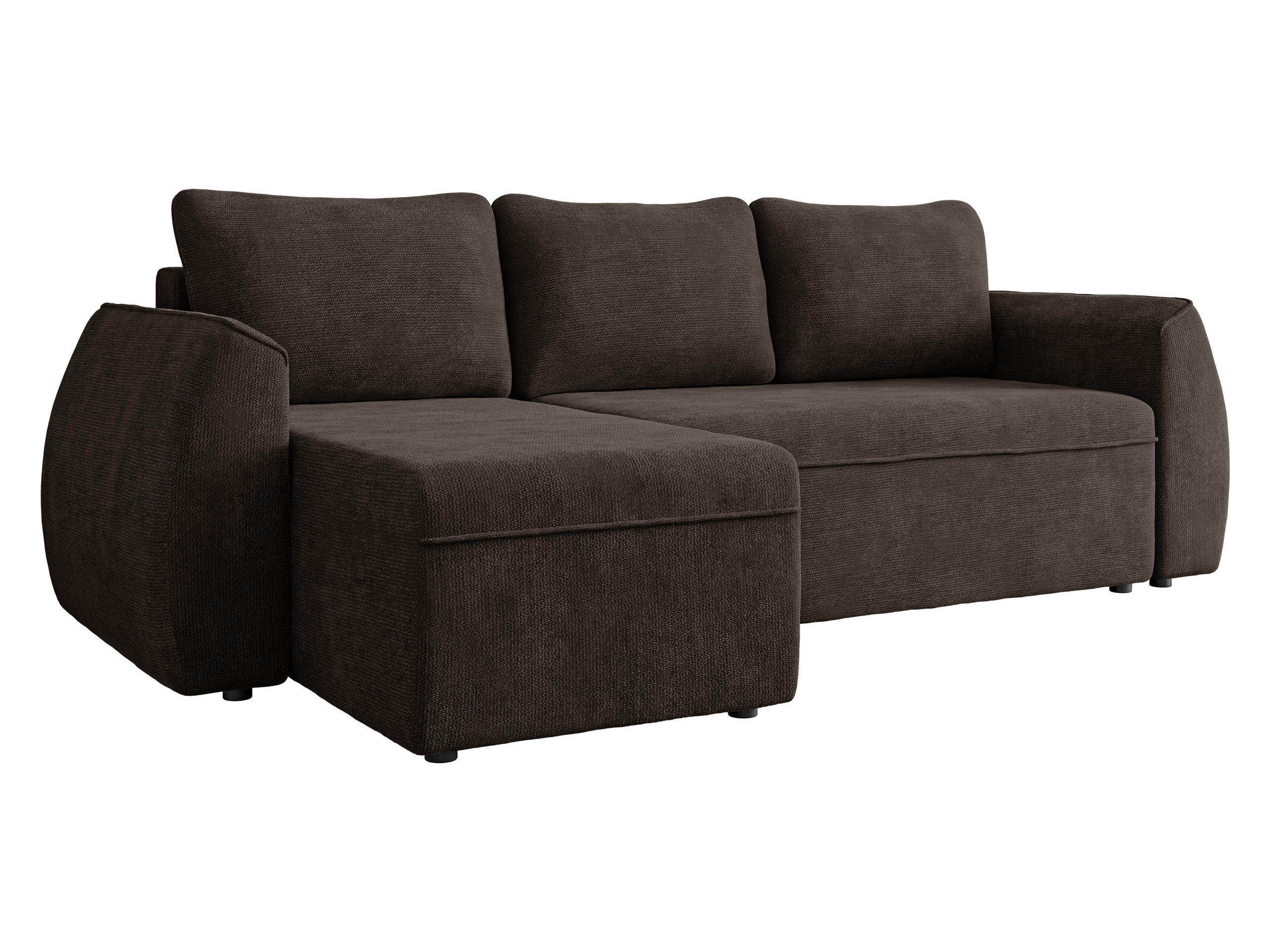 ECKSCHLAFSOFA Darlan - Dunkelbraun/Schwarz, Holz/Kunststoff (245/143cm) - MIRJAN24