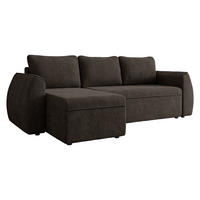 ECKSCHLAFSOFA Darlan - Dunkelbraun/Schwarz, Holz/Kunststoff (245/143cm) - MIRJAN24