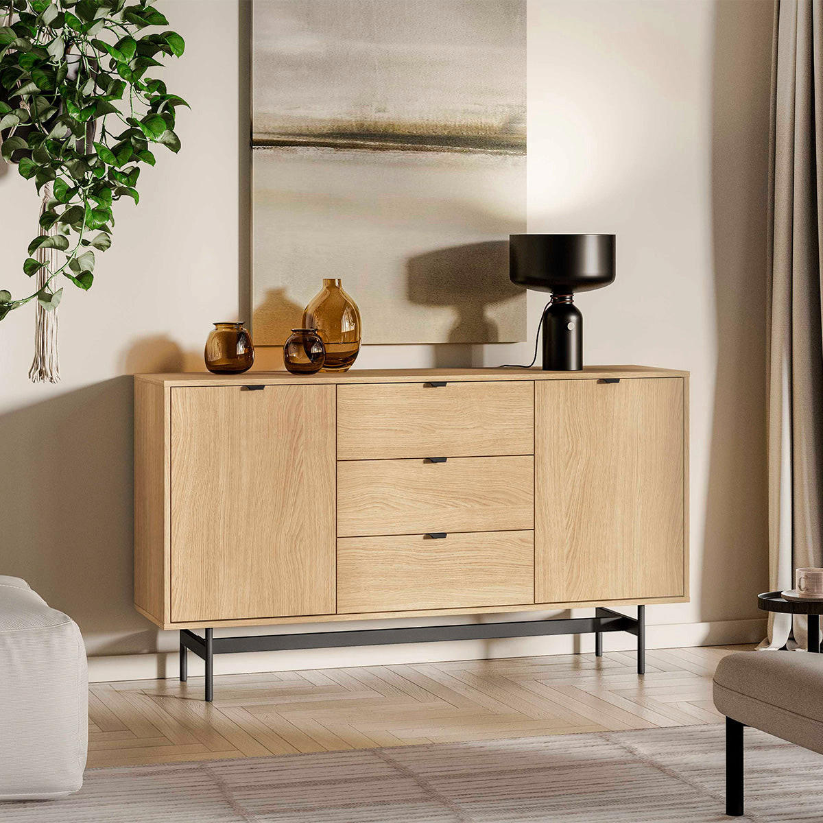 KOMODA Nila Les - rjava, leseni material (150/85/40cm) - Petits-meubles