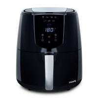 AIRFRYER FRY800, Schwarz, Fritteuse ohne Öl, Kapazität 4 L - Schwarz, Metall (30/34/37cm) - HKoenig