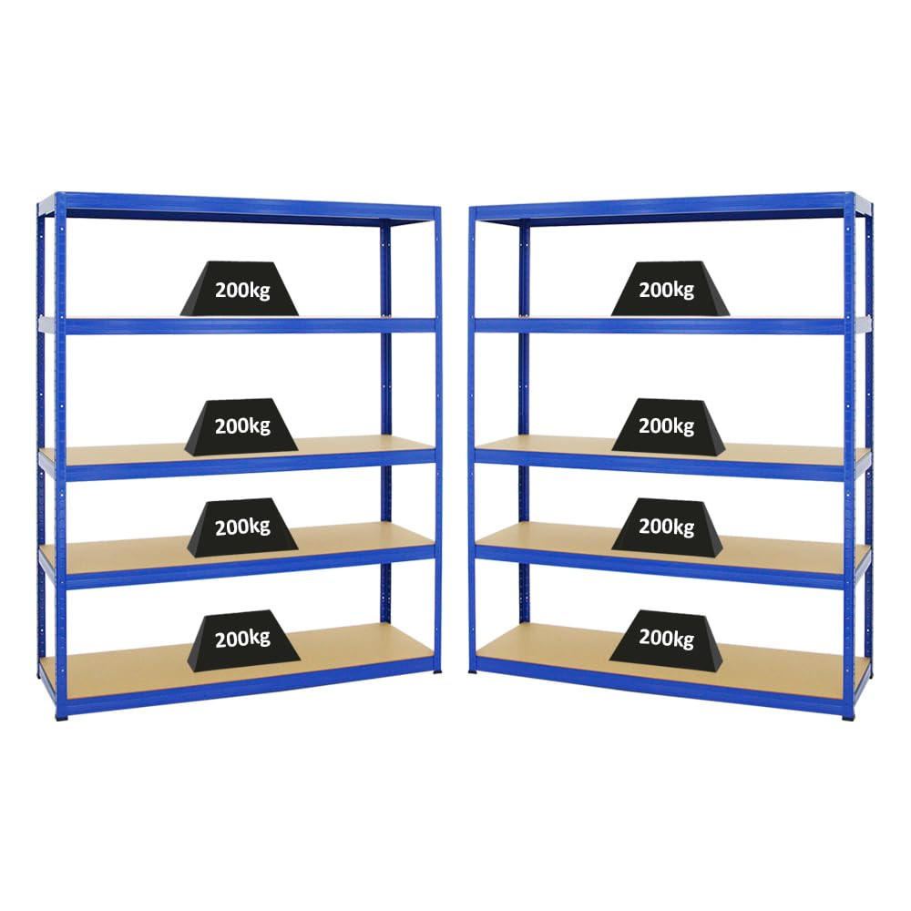 SCHWERLASTREGAL Giant Elephant 2er-Set mit 2x 180x150x45 cm Fachlast 200 kg Blau - Blau, Metall (300/180/45cm) - PROREGAL