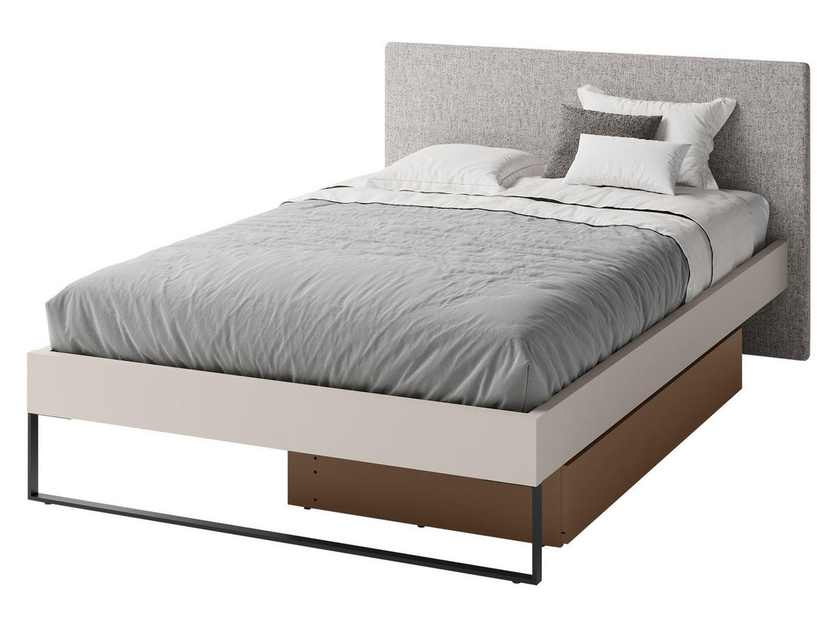 JUGENDBETT Sigma 120x200 SG13 - Kaschmir/Trüffeleichefarben, Holzwerkstoff/Metall (120/200cm) - MIRJAN24