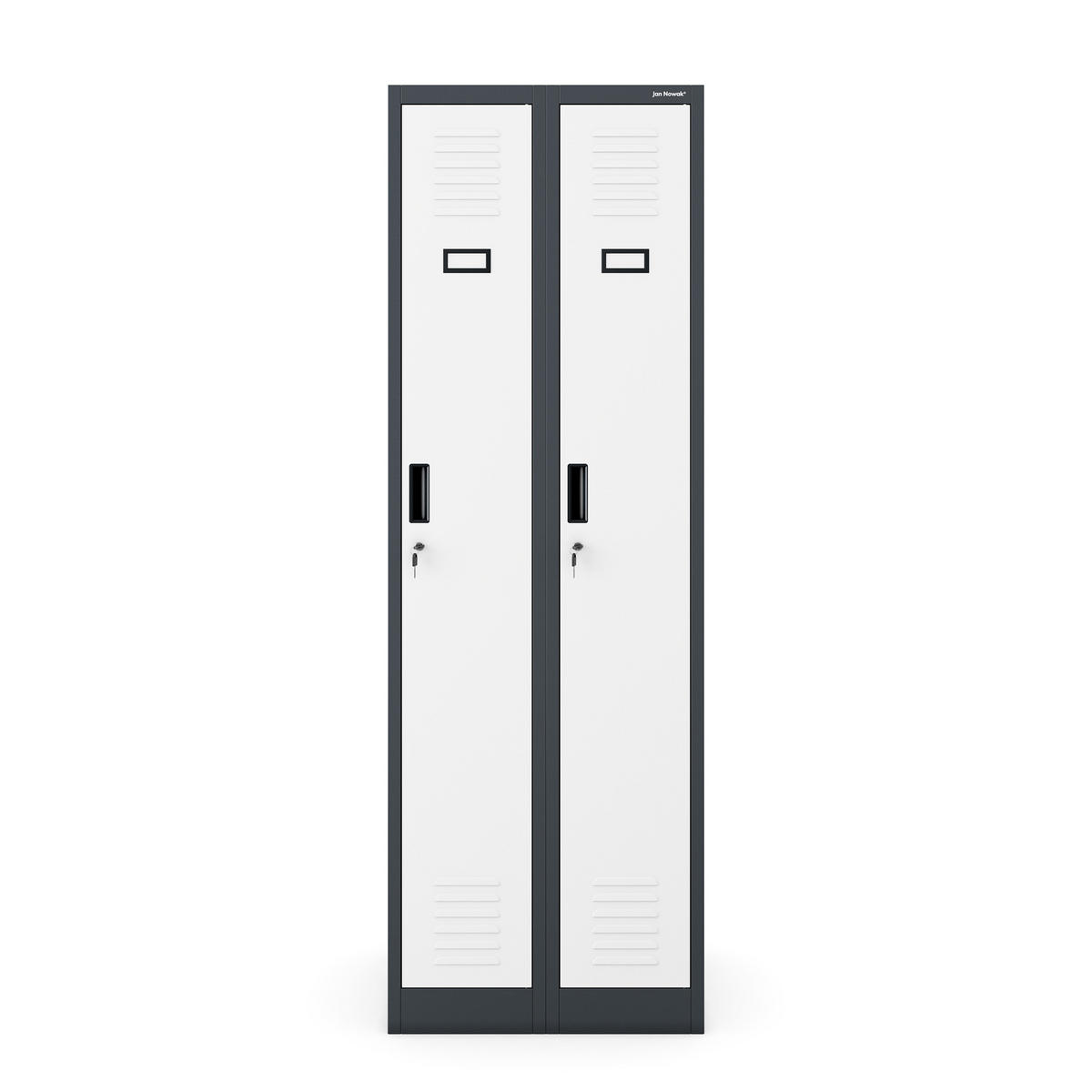 ZWEIFACH-PERSONALSCHRANK KACPER II 180x60x50 cm - Anthrazit/Weiß, Metall (60/180/50cm) - Jan Nowak