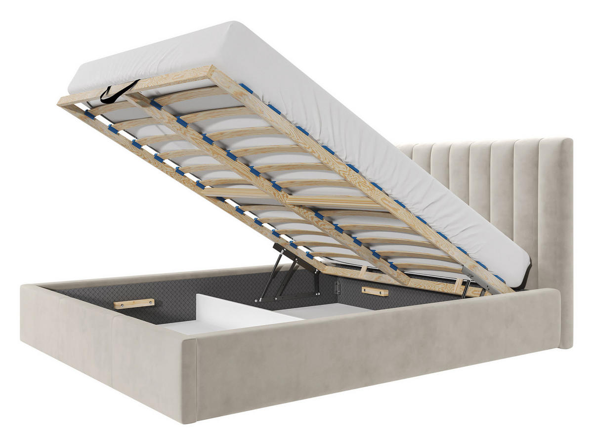 POLSTERBETT Cosmo - Naturfarben/Grau, Holz/Holzwerkstoff (160/200cm) - MIRJAN24