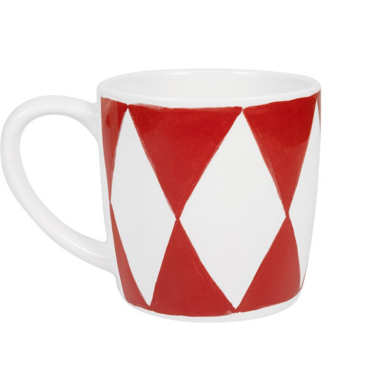 CAPPUCCINO-BECHER Diamant in Rot - 500 ml - Multicolor, Keramik (0.5L) - Blond Amsterdam