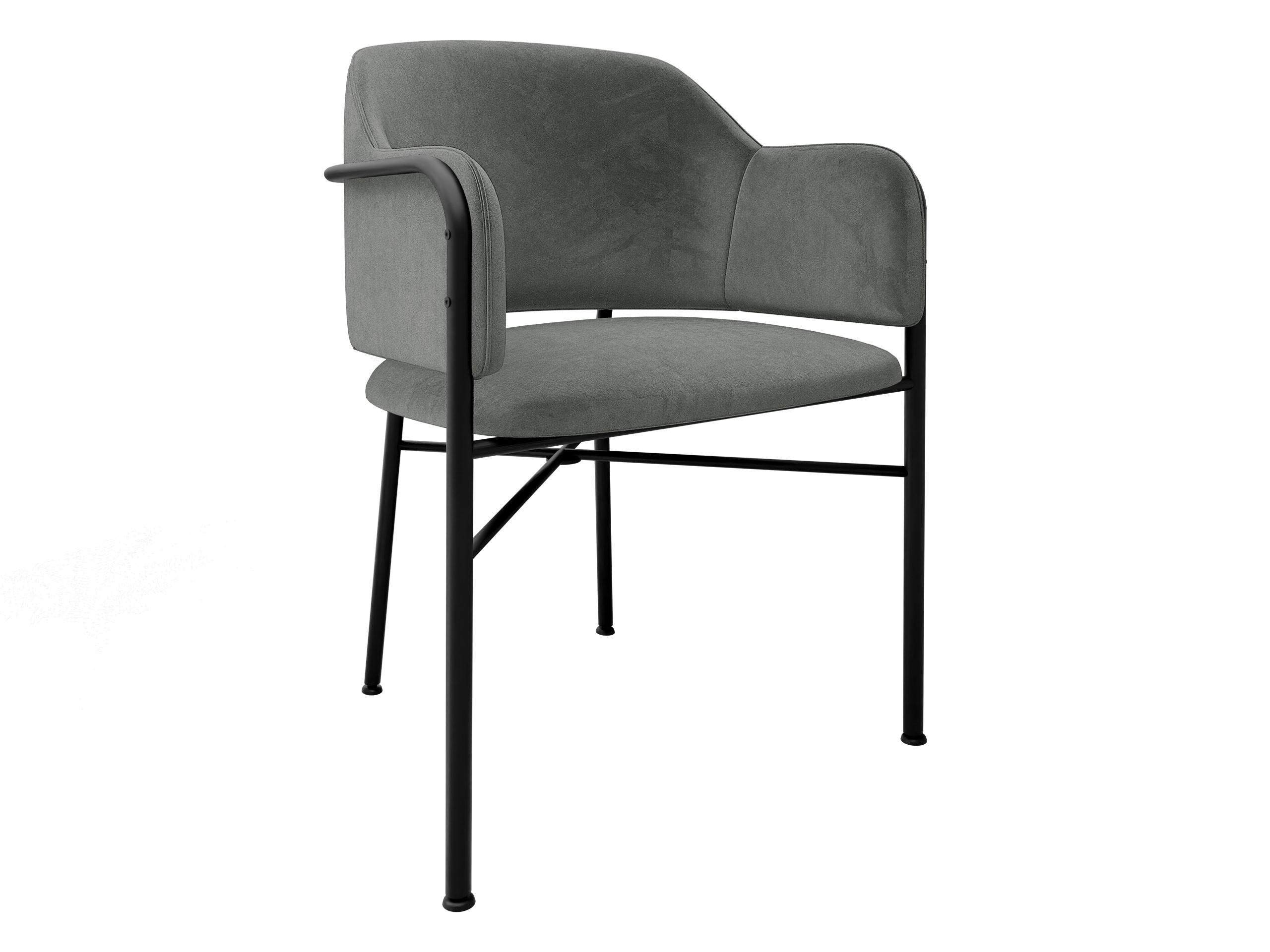 POLSTERSTUHL Delivio - Dunkelgrau/Schwarz, Textil/Metall (56/79/55cm) - MIRJAN24