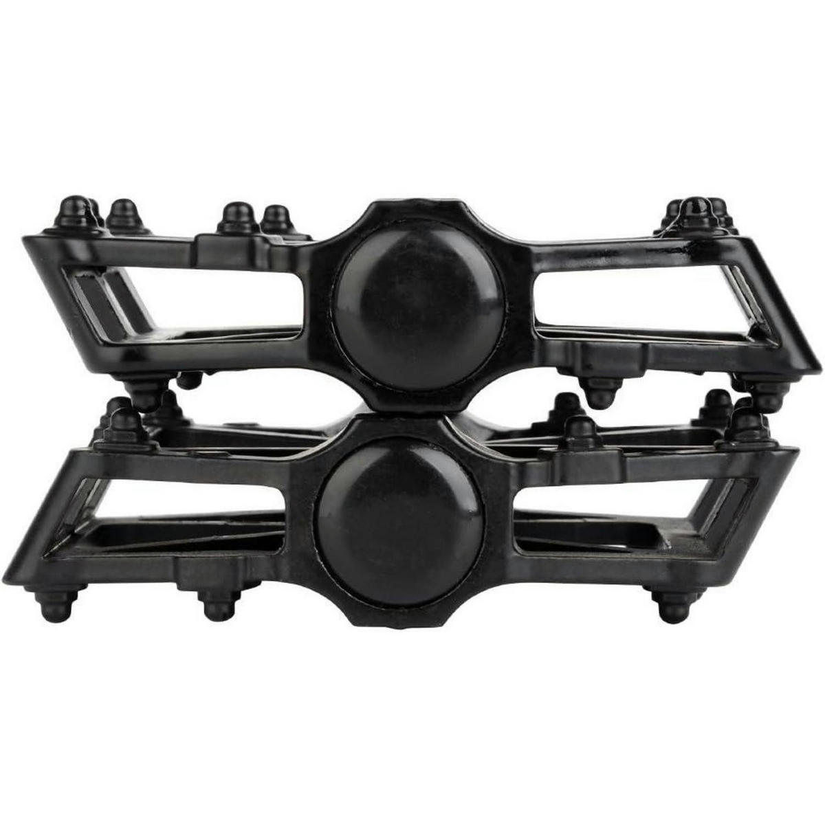 FAHRRAD Pedale Aluminium MTB/BMX mit Anti-Rutsch-Pins - Schwarz, Metall (9.2/2.7/9.8cm)