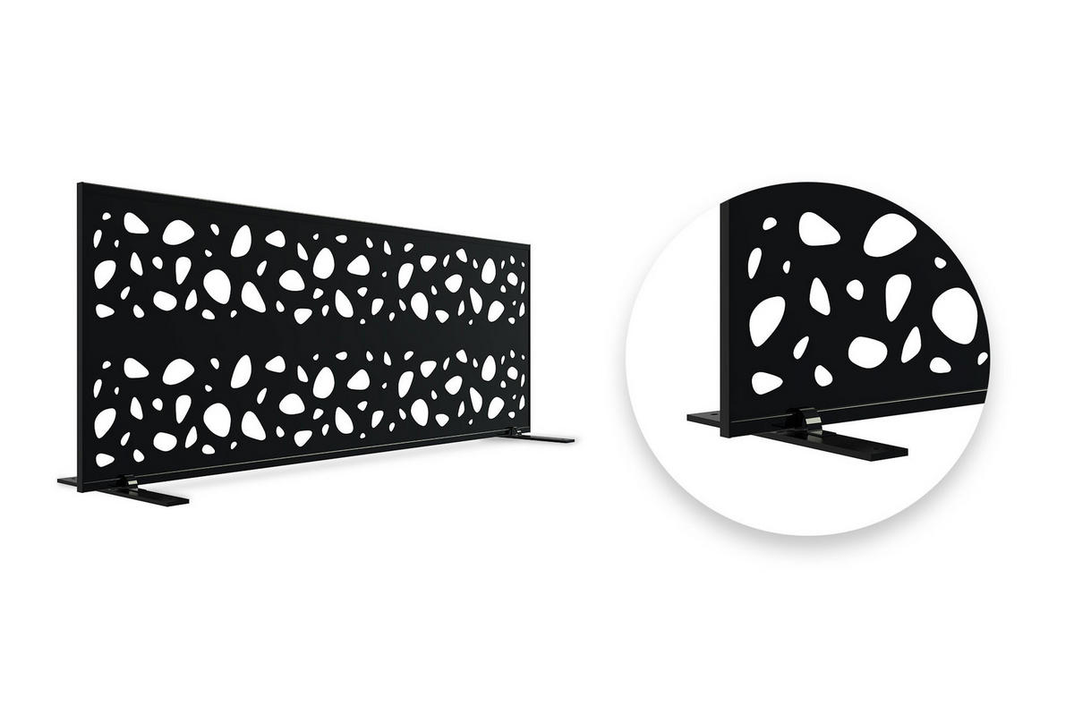 SICHTSCHUTZ PANEEL Sunny schwarz H.160cm mit Mustern an den Seiten - Schwarz, Metall (60/160cm) - Casanoov