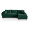 ECKSCHLAFSOFA Diana mt Bettkasten dunkelgrün rechts - Dunkelgrün/Schwarz, Textil (255/175cm) - Beautysofa